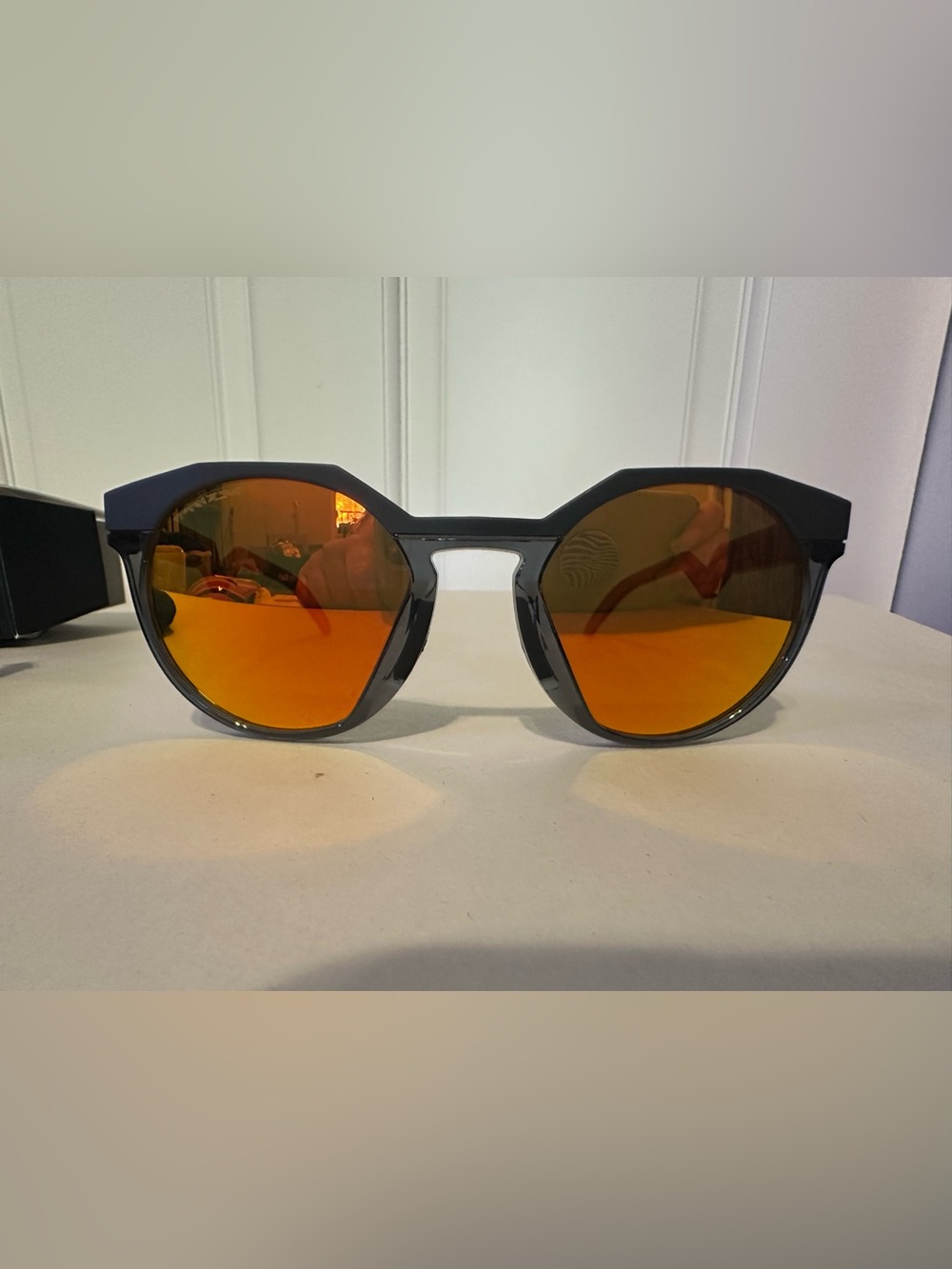 Oakley Matte Carbon Sunglasses with Ruby Red-Orange Prizm Lenses